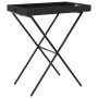 Tisch mit klappbarem Tablett aus schwarzem synthetischem Rattan 65x40x75 cm von , Gartentische - Ref: Foro24-365127, Preis: 4...