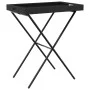 Tisch mit klappbarem Tablett aus schwarzem synthetischem Rattan 65x40x75 cm von , Gartentische - Ref: Foro24-365127, Preis: 4...