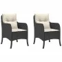 Sillones de jardín con cojines 2 uds ratán sintético negro by , Garden chairs - Ref: Foro24-365144, Price: 183,59 €, Discount: %