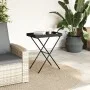 Mesa con bandeja plegable ratán sintético negro 65x40x75 cm by , Garden tables - Ref: Foro24-365127, Price: 46,20 €, Discount: %
