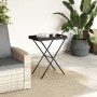 Mesa con bandeja plegable ratán sintético negro 65x40x75 cm by , Garden tables - Ref: Foro24-365127, Price: 44,50 €, Discount: %