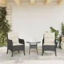 Sillones de jardín con cojines 2 uds ratán sintético negro by , Garden chairs - Ref: Foro24-365144, Price: 183,59 €, Discount: %