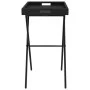 Tisch mit klappbarem Tablett aus schwarzem synthetischem Rattan 65x40x75 cm von , Gartentische - Ref: Foro24-365127, Preis: 4...