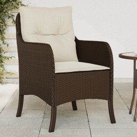 Sillas de jardín con cojines 2 unidades ratán sintético marrón de , Sillas de jardín - Ref: Foro24-365146, Precio: 195,46 €, ...