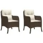 Sillas de jardín con cojines 2 unidades ratán sintético marrón by , Garden chairs - Ref: Foro24-365146, Price: 191,87 €, Disc...