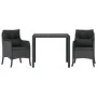 Set comedor de jardín 3 pzas con cojines ratán sintético negro by , Garden sets - Ref: Foro24-3211848, Price: 286,92 €, Disco...