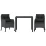 Set comedor de jardín 3 pzas con cojines ratán sintético negro by , Garden sets - Ref: Foro24-3211848, Price: 297,58 €, Disco...