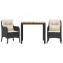 Set comedor de jardín 3 pzas con cojines ratán sintético negro by , Garden sets - Ref: Foro24-3211860, Price: 320,27 €, Disco...