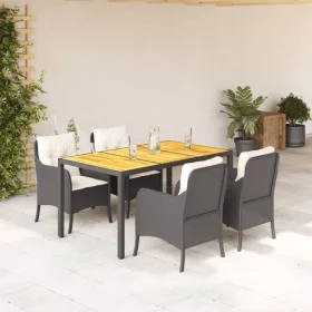 Gartenmöbel-Set, 5-teilig, mit schwarzen Polstern aus synthetischem Rattan von , Gartensets - Ref: Foro24-3211862, Preis: 548...