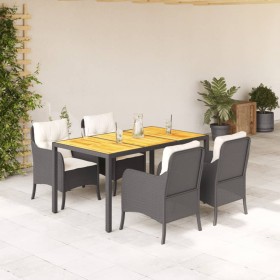 Gartenmöbel-Set, 5-teilig, mit schwarzen Polstern aus synthetischem Rattan von , Gartensets - Ref: Foro24-3211862, Preis: 563...