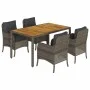 Set comedor de jardín 5 piezas con cojines ratán sintético gris by , Garden sets - Ref: Foro24-3211874, Price: 570,47 €, Disc...
