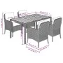 Set comedor de jardín 5 piezas con cojines ratán sintético gris by , Garden sets - Ref: Foro24-3211874, Price: 570,47 €, Disc...