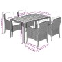 Set comedor de jardín 5 piezas con cojines ratán sintético gris by , Garden sets - Ref: Foro24-3211874, Price: 601,31 €, Disc...