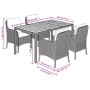 Gartenmöbel-Set, 5-teilig, mit schwarzen Polstern aus synthetischem Rattan von , Gartensets - Ref: Foro24-3211862, Preis: 563...