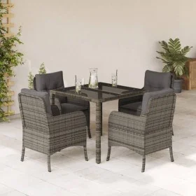 Set comedor de jardín 5 piezas con cojines ratán sintético gris by , Garden sets - Ref: Foro24-3211855, Price: 515,29 €, Disc...