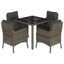 Set comedor de jardín 5 piezas con cojines ratán sintético gris by , Garden sets - Ref: Foro24-3211855, Price: 515,29 €, Disc...