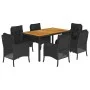 Set de comedor de jardín 7 pzas y cojines ratán sintético negro by , Garden sets - Ref: Foro24-3211869, Price: 760,94 €, Disc...