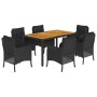 Set de comedor de jardín 7 pzas y cojines ratán sintético negro by , Garden sets - Ref: Foro24-3211869, Price: 774,69 €, Disc...