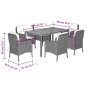 Set de comedor de jardín 7 pzas y cojines ratán sintético negro by , Garden sets - Ref: Foro24-3211869, Price: 774,69 €, Disc...