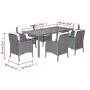 Set comedor jardín 7 pzas y cojines ratán sintético gris by , Garden sets - Ref: Foro24-3211876, Price: 816,85 €, Discount: %