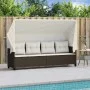 Liegestuhl mit Verdeck und Kissen aus braunem synthetischem Rattan von , Liegen - Ref: Foro24-368336, Preis: 245,82 €, Rabatt: %