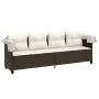 Tumbona con capota y cojines ratán sintético marrón de , Tumbonas - Ref: Foro24-368336, Precio: 245,82 €, Descuento: %