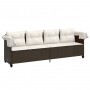 Tumbona con capota y cojines ratán sintético marrón by , Loungers - Ref: Foro24-368336, Price: 249,97 €, Discount: %