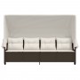 Tumbona con capota y cojines ratán sintético marrón by , Loungers - Ref: Foro24-368336, Price: 249,97 €, Discount: %