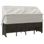 Tumbona con capota y cojines ratán sintético marrón de , Tumbonas - Ref: Foro24-368336, Precio: 245,82 €, Descuento: %