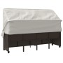 Tumbona con capota y cojines ratán sintético marrón by , Loungers - Ref: Foro24-368336, Price: 249,97 €, Discount: %