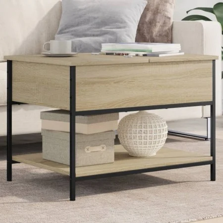 Mesa de centro madera ingeniería metal roble Sonoma 70x50x50cm by , Coffee table - Ref: Foro24-845342, Price: 53,41 €, Discou...