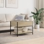 Mesa de centro madera ingeniería metal roble Sonoma 70x50x50cm by , Coffee table - Ref: Foro24-845342, Price: 53,19 €, Discou...