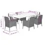 Set de comedor de jardín 7 pzas y cojines ratán sintético negro by , Garden sets - Ref: Foro24-3211925, Price: 768,31 €, Disc...