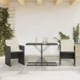 Tischchen und Stühle mit 3-teiligen schwarzen Kunststoff-Rattan-Kissen. von , Gartensets - Ref: Foro24-365062, Preis: 160,85 ...