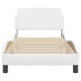 Bed frame with headboard white synthetic leather 90x200cm by , Beds and slatted bases - Ref: Foro24-373119, Price: 113,90 €, ...
