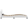 Bed frame with headboard white synthetic leather 90x200cm by , Beds and slatted bases - Ref: Foro24-373119, Price: 113,90 €, ...