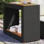 Mesa auxiliar jardín tapa madera ratán PE negro 100x40x75 cm de , Mesas de jardín - Ref: Foro24-366306, Precio: 111,45 €, Des...