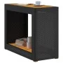 Mesa auxiliar jardín tapa madera ratán PE negro 100x40x75 cm de , Mesas de jardín - Ref: Foro24-366306, Precio: 111,45 €, Des...