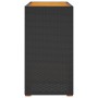 Mesa auxiliar jardín tapa madera ratán PE negro 100x40x75 cm