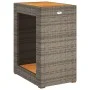 Beistelltisch für den Garten mit grauer PE-Rattan-Holzplatte, 60x40x75 cm. von , Gartentische - Ref: Foro24-366304, Preis: 85...