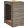 Mesa auxiliar jardín tapa madera ratán PE gris 60x40x75 cm by , Garden tables - Ref: Foro24-366304, Price: 86,79 €, Discount: %