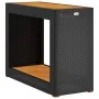 Mesa auxiliar jardín tapa madera ratán PE negro 100x40x75 cm de , Mesas de jardín - Ref: Foro24-366306, Precio: 111,45 €, Des...