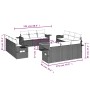 Garden sofa and cushion set 13 pieces black synthetic rattan by , Modular outdoor sofas - Ref: Foro24-3224494, Price: 933,78 ...