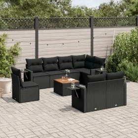 Set de sofás de jardín 8 piezas y cojines ratán sintético negro by , Modular outdoor sofas - Ref: Foro24-3224655, Price: 635,...