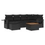 Garten-Essgruppe 7-teilig mit schwarzen Polstern aus synthetischem Rattan von , Modulare Sofas für den Außenbereich - Ref: Fo...