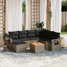 Set de sofás de jardín 8 pzas y cojines ratán sintético gris by , Modular outdoor sofas - Ref: Foro24-3224681, Price: 457,25 ...