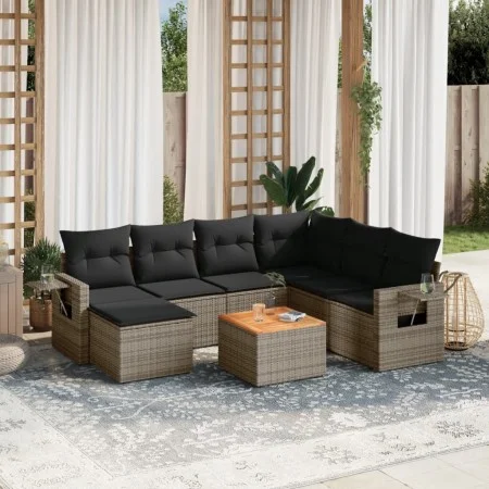 Set de sofás de jardín 8 pzas y cojines ratán sintético gris by , Modular outdoor sofas - Ref: Foro24-3224681, Price: 457,25 ...