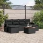 Set de comedor de jardín 7 pzas y cojines ratán sintético negro de , Sofás modulares de exterior - Ref: Foro24-3224683, Preci...
