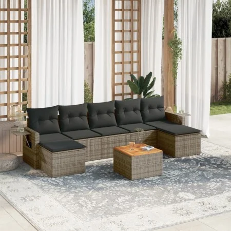 Set de sofás de jardín 8 pzas y cojines ratán sintético gris by , Modular outdoor sofas - Ref: Foro24-3224695, Price: 419,11 ...
