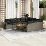 Set de sofás de jardín 11 pzas y cojines ratán sintético negro by , Modular outdoor sofas - Ref: Foro24-3224746, Price: 715,9...